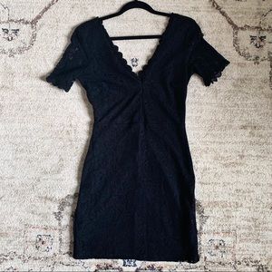 Lulu’s Lace Black Cocktail Dress - Lined